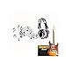 Produktbild Wandaufkleber Mit Abnehmbar Kunst Musik Kopfhörer Vinyl Wandaufkleber Schlafzimmer Dekoration Home Room Decor Zubehör Tapete Wandbild Poster Dekoration 80 * 43 Cm