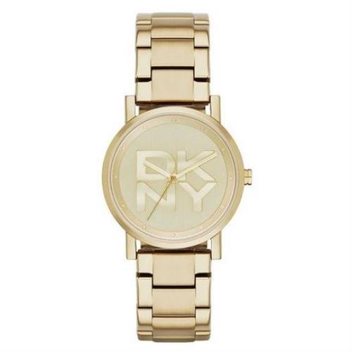 DKNY NY2303 GOLD PLATED STAINLESS STEEL 34MM MINERAL GLASS QUARTZ WATCH