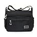 Produktbild Taihang Große mehrschichtige Reißverschlusstaschen Leichte Schultertaschen Wasserdichte Crossbody Messenger Bags aus Nylon (Color : Color Black)