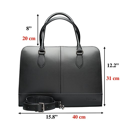 Su B 13 3 Zoll Laptoptasche Fuer Damen   Spaltleder   Professionelle Designer Aktentasche  Handtasche  Schultertasche   Schwarz