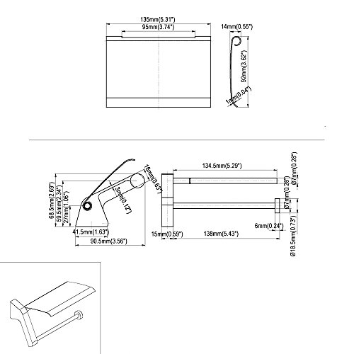 Homelody Chrom S304 Edelstahl Toilettenpapierhalter WC-Papierhalter Klopapierhalter Klopapier Rollen mit Deckel Papierhalter - 3