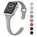 Produktbild HYDONG Kompatibel für Apple Watch 38mm 40mm Armband - Weiches Silikon Ersatz Fitness Armband - Schmales Sportarmband Ersatzarmband für iWatch Serie 4, Serie 3, Serie 2, Serie 1-Grau-grün