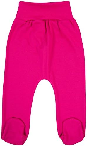 TLLC Footed Baby Girls Boys Leggings Trousers With Feet 100% Cotton (Hot Pink, 80cm (9-12 Months))