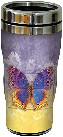 Tree Free 25505 Greetings Vibrant Butterfly #3 Sip 'N Go Stainless Lined Travel Mug, 16-Ounce, Multicolor