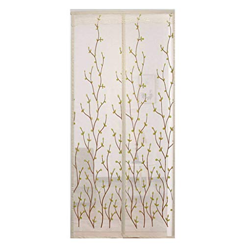 Preisvergleich Produktbild Magnet Fliegengitter Tür Moskitonetz Nordisch Flausch Anti-Mücken-Verschlüsselung TürVorhang Geeignet für Wohnzimmer und Schlafzimmer mit Balkon-95x200Cm(37x79Zoll)-Silbergrau