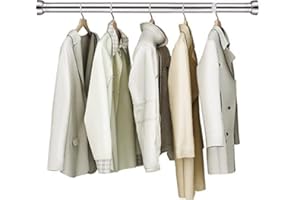 HORSE SECRET Asta Appendiabiti Estensibile, 72-99 CM Barra Appendiabiti con Base Rotonda in Acciaio Inossidabile Regolabile per Armadio Guardaroba per Camera da Letto