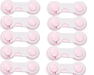 RKPM Baby Child Kids Safety Cabinet Door Fridge Drawer Cupboard Lock 4 Pcs Pink