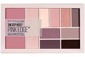 Maybelline New York City Kit Palette Ombretti Total Look Pink Edge, Set con 8 Ombretti, 1 Blush e 1 Illuminante Viso