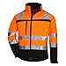 Produktbild Nitras Motion TEX VIZ - Wasserdichte Warnschutz-Softshelljacke für Damen & Herren - Arbeitsjacke mit Windstopper - Schutzjacke mit Reflexstreifen - Orange/Schwarz - Größe XL