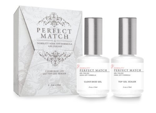 LeChat Perfect Match DUAL SET Soak Off Gel Polish Base Gel & Top Coat Set - PMTB01 by USA