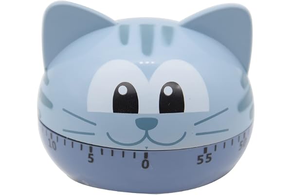 Hoshen Minuteur mécanique de cuisine - Gestion du temps d'apprentissage - Minuteur manuel - En forme d'animal de dessin animé - Chat