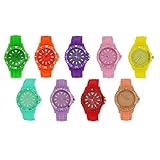 Reflex Drehlünette Sommerset mit 9 Damen Silikonarmbanduhren