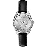 Guess Damen Analog Quarz Uhr mit Leder Armband W0884L3