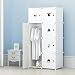 Produktbild Koossy Erweiterbares Kleiderschrank mit Kategorie Aufkleber für Kinderzimmer 440L, 75 x 47 x 147 cm, Weiß