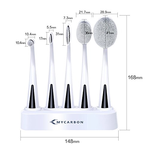 Make Up Pinsel Set MYCARBON Zahnbürste Pinselset Vegan Oval Brush wie Echthaarpinsel Sparsam Auftragen Schminkpinsel Kosmetikpinsel für Profi Cosmetics Concealer Puderpinsel Foundation - 9