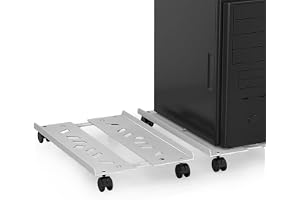 ZORBES Computer Tower Stand with Wheels Universal Mobile CPU Stand Retractable Mobile Computer Tower Stand Carbon Steel Ventilated Desktop PC Tower Stand CPU Holder with Rolling Caster Wheels