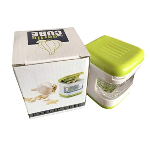 Preisvergleich Produktbild sdfghzsedfgsdfg Multifunktionale Kunststoff Knoblauchpresse Presser Crusher Slicer Grater Dicing Slicing Aufbewahrung Küche Gemüse-Werkzeug Grün Weiß