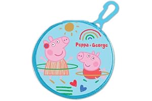 CHARACTEROUTLET PEPPAPIG Childrens Character Round Zipped Coin Purse with Key Clip Licensed