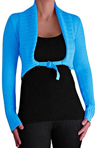 Chiara Cardigan Scoop Neck Buckle Knit Stretch Cardi One Size Turquoise
