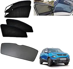 Auto Addict Zipper Magnetic Sun Shades Car Curtain with Dicky for Tata Punch