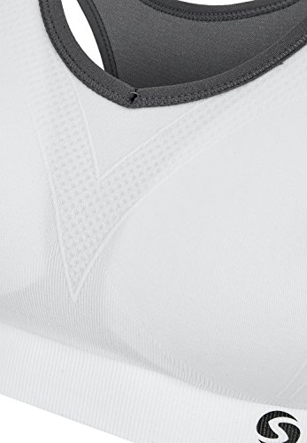 Innovativer Sport BH „Sporty Bra“ von Sportastisch:: Atmungsaktives Material + gepolstert mit herausnehmbaren Cups :: Perfekte Passform und Kompression mithilfe der Größentabelle :: Starker Halt dank breiten Kreuz Rücken :: Hohe Bewegungsfreiheit ohne Bügel oder Verschluss :: PushUp-Funktion dank Einlagen :: ideal für Damen und Mädchen im Alltag und Sport wie Fußball, Handball, Joggen, Zumba oder Kampfsport :: inklusive 3 Jahren Sportastisch Produktgarantie - 7