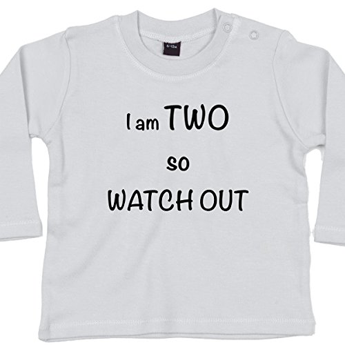 Two, Watchout - Funny Baby T-shirts, 12 to 18 mths, White