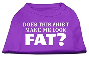 Mirage Pet Products 10-Inch Does This Shirt Make Me Look Fat Screen Printed Shirt for Pets, Small, Purple