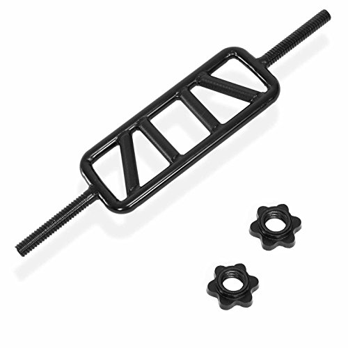 Preisvergleich Produktbild Trizepstrainer mit Sternverschluss / Trizepsstange / Bizepsstange / Stange - mit Gesamtgewicht ca. 11,5kg / Durchmesser der Griff beträgt 3,16cm / Länge der Griffläche ca 15,8cm auf jeder Seite / Gesamtlänge der Stange ca. 45,7cm / Durchmesser vom Befestigungsloch 12mm