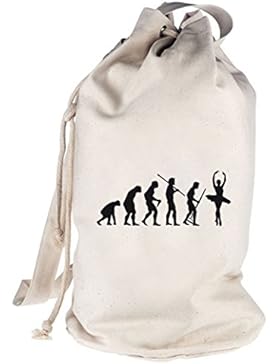 Shirtstreet24, EVOLUTION BALLETT, Ballerina bedruckter Seesack Umhängetasche Schultertasche Beutel Bag
