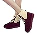 Produktbild TianWlio Stiefel Frauen Winter Warm Schuhe Stiefeletten Boots Halten Schlüpfen Schneestiefel Weihnachten Winter Warm Halten Flache Schuhe Runder Zeh Schnür Martin Kurze Schneestiefel