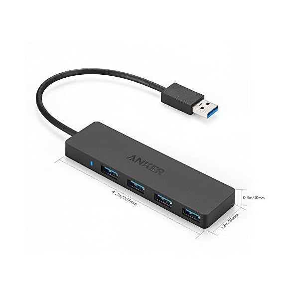 Anker 4-Port USB 3.0 Ultra Slim Data Hub for Macbook, Mac Pro/mini, iMac, Surface Pro, XPS, Notebook PC, USB Flash Drives, Mobile HDD, and More - Image 4