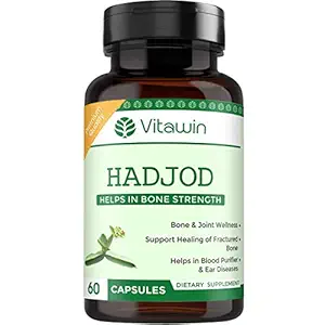 VitaWin HadjodFor Healthy Bone & Joint Wellness, Natural Herbal, 500 mg, Veg - 60 Capsules Nutrition Supplement
