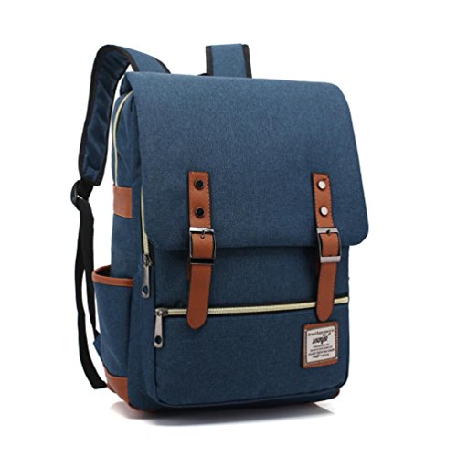 xibeitrade Vintage Rucksack Reise Casual College Leinwand Daypacks dunkelblau