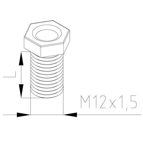 Universal-Hohlschraube M12 x 1,5 x 45 mm - 2