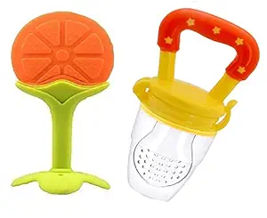 WAHHSON Silicone BPA Free Natural Organic Nipple Teethers and Fruit Nibbler Feeder for Newborn Baby Boy - Baby Girl, Infant, Babies (Multicolor 9)