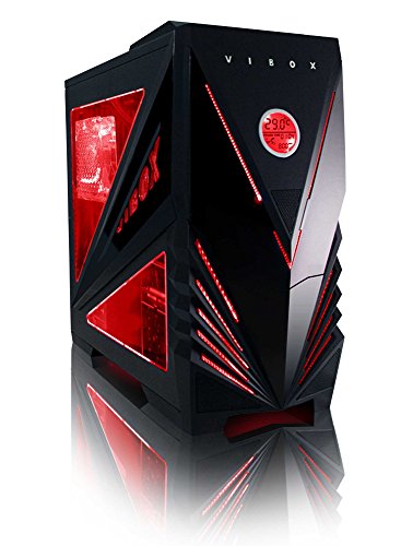 VIBOX Submission 29L Gaming PC – 4,2GHz AMD 8-Core Prozessor, Geforce GTX 1060, leistungsfähig, Wassergekühlter Desktop Gamer Computer mit Spielgutschein, Windows 10, Rot Innenbeleuchtung, lebenslange Garantie* (3,3GHz (4,2GHz Turbo) Superschneller AMD FX 8300 Octa-Core Prozessor CPU, Nvidia GeForce GTX 1060 3GB Grafikkarte, 32GB DDR3 1600MHz RAM, 1TB (1000GB) SATA III HDD 7200rpm Festplatte, Thermaltake Performer C AIO CPU Wasserkühler, 85+ Netzteil, Vibox rotes Gaming Gehäuse, AM3+ Mainboard) - 3