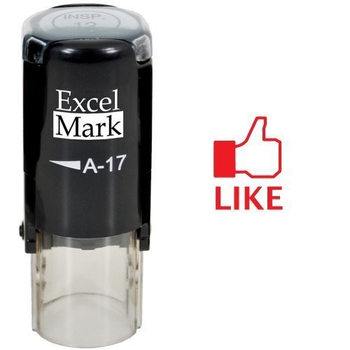 ExcelMark Round Teacher Stamp - FACEBOOK LIKE - Red Ink