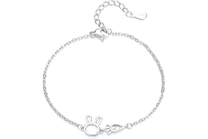 VNEWSCHI Sweet Hollow Carrot Rabbit Bracelet For Girl Kids Daughter Birthday Party 18cm Chain Fine Jewelry
