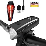 ☄ GENIEẞEN SIE EINE SICHERE FAHRT mit einem Premium-USB-Akku-Fahrradlampen-Set von Degbit. Mit einer Helligkeit von 300 Lumen macht Sie unser CREE-LED-Fahrradscheinwerfer + Rücklicht-Set im Dunkeln sichtbar und verhindert Unfälle. Genießen Sie vollen Schutz auf der Straße oder im unebenen Gelände mit einem Straßen-/Mountainbike-Lichtset, das IPX4-wasserdicht, StVZO-zertifiziert & CE- & ROHS-zertifiziert ist.
