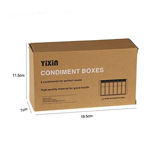 YIXIN Gewürzstreuer Gewürzdosen Set mit 6 Teilen aus Kunststoff mit dem Aufbewahrungsregal Accessoires für Küche（Farbe） - 7
