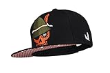 WIESNROCKER Snapback I WR1002 I schwarze Cap I 3-D-Stick in orange + khaki I stylisch mit vielen Details I hochwertig I größenverstellbar I unisex