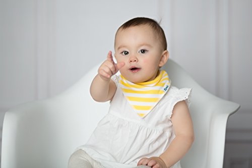 Baby Dreieckstuch im 4er Set von Loni – doppellagig saugfähig weich – Passgenau durch 5 Größeneinstellungen – Lätzchen Spucktuch Halstuch – Bandana Bib für Kinder - 5