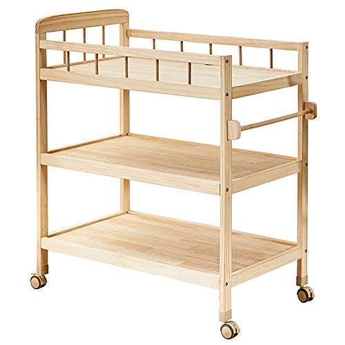 Preisvergleich Produktbild HANSHAN Wickeltische Wickeltische, Massivholz-Multifunktions-Babybett Kann Bewegliche Neugeborenen-Badetisch Massagetisch 0-2 Jahre Alt