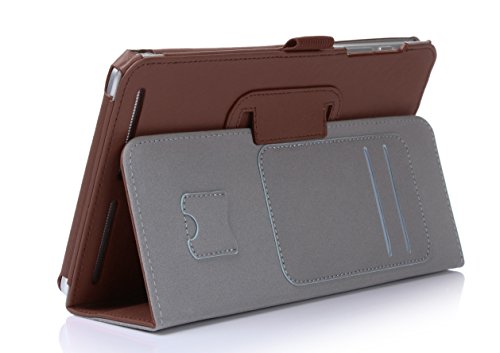 Leichtgewichtler Leder Tasche Hülle Schutzhülle Case für Der neue Acer Iconia Tab 8.0″ A1-840 FHD 8″ Zoll Tablet Pc + Displayschutzfolie + Stylus Pen (Braun) - 5
