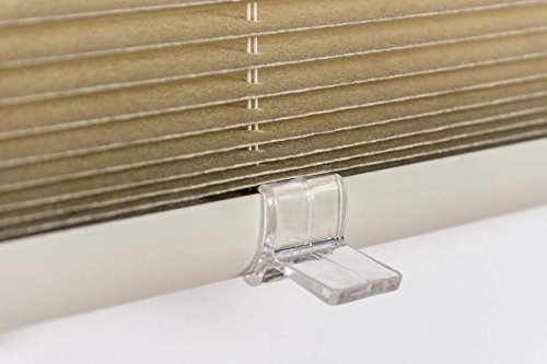 StoffKreativ PREMIUM Plissees mit Klemmfix Fixierung ohne Bohren – Rollo mit 150cm Gesamtlänge und variabler Breite in 4 verschiedenen Farben (85x150cm, Beige) - 6