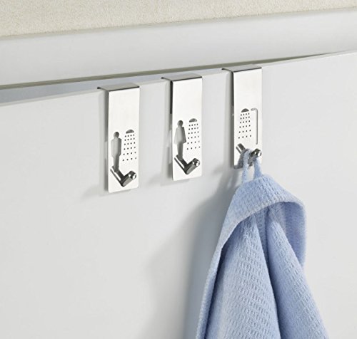 3er SET Edelstahl WENKO Türhaken – Handtuchhaken – Garderobenhaken – Haken – Handtuchhalter – Kleiderhaken – Schrankhaken - 2