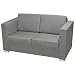 Produktbild Festnight 2-Sitzer-Sofa Wohnzimmersofa 2-Sitzer Couch Loungesofa Couchgarnitur Stoffpolsterung für Wohnzimmer Büro - Hellgrau