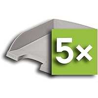 Leitz 52270085 Plus Briefkorb Standard für A4 in Premium-Qualität, Polystyrol (grau / 5er Pack)