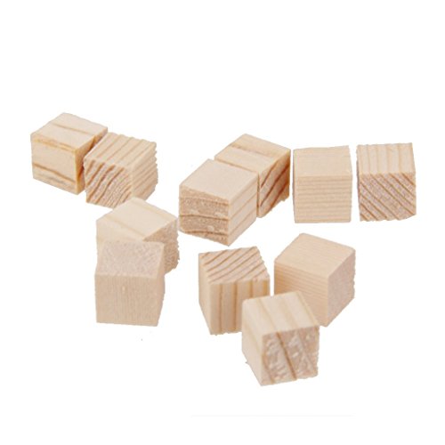 50Pcs Holz Basteln Holzwürfel Spielsteine Bastelmaterial Holz Quadrat Würfel - 5