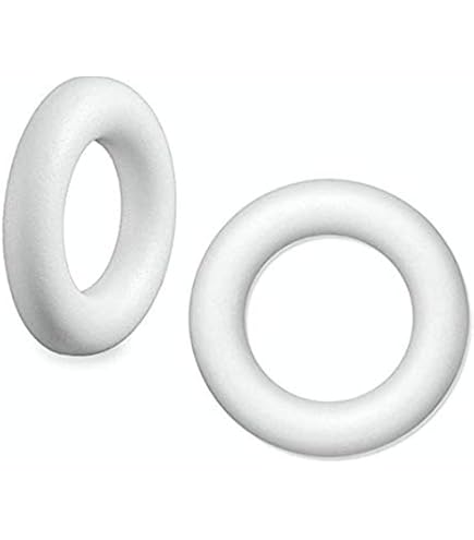 Lot De 3 Anneaux En Mousse Polystyrène 25 Cm - Pour Décorations De Mariage, Couronnes, Projets DIY - 2